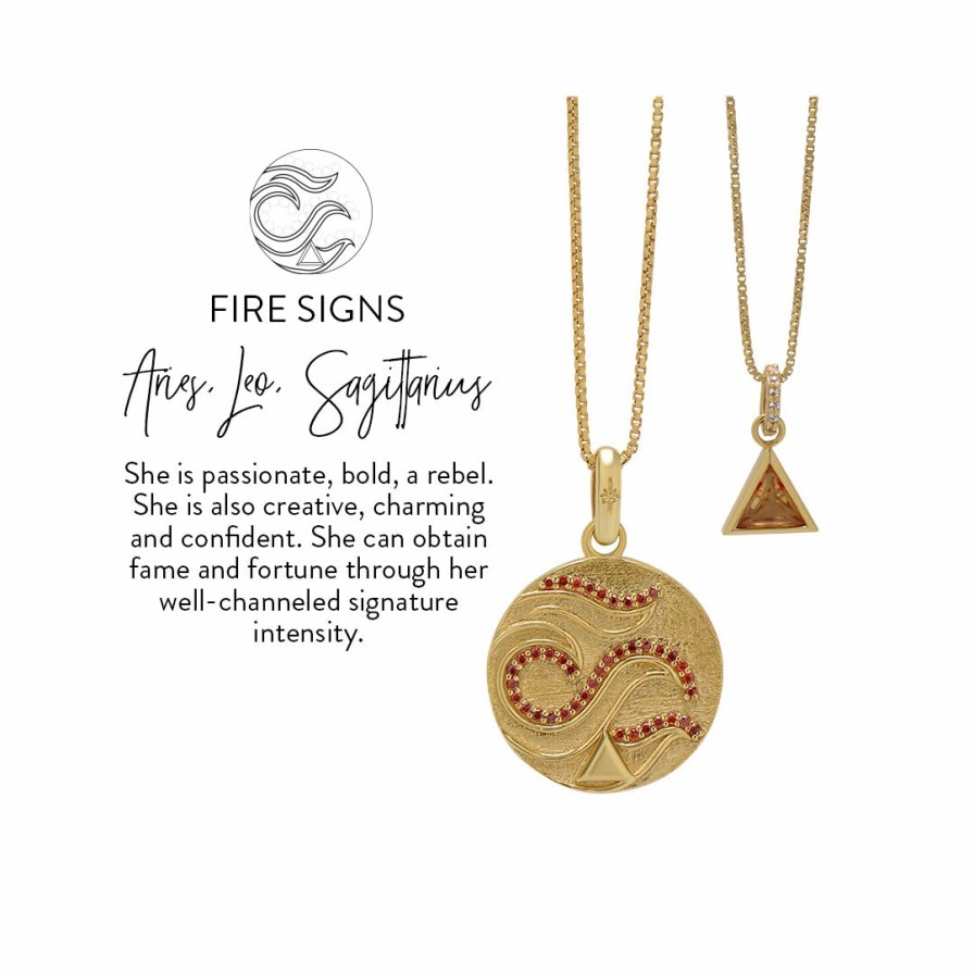 Category Vendor Zodiac Necklaces | Elements Fire Art Coin Necklace