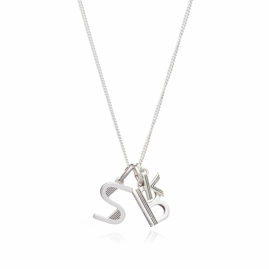 Category Vendor Initial Necklaces | Art Deco Family Initials Necklace