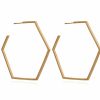 Category Vendor Statement Earrings | Oversized Hexagon Hoop Earrings