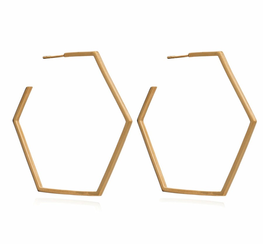 Category Vendor Statement Earrings | Oversized Hexagon Hoop Earrings