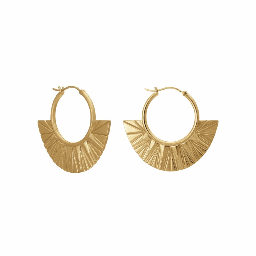 Category Vendor Hoop Earrings | Oversized Deco Fan Hoop Earrings