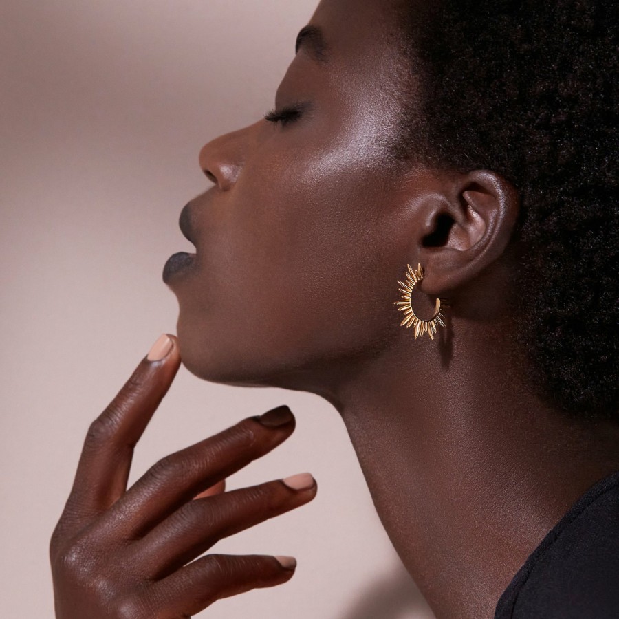 Category Vendor Statement Earrings | Electric Goddess Medium Hoop Earrings