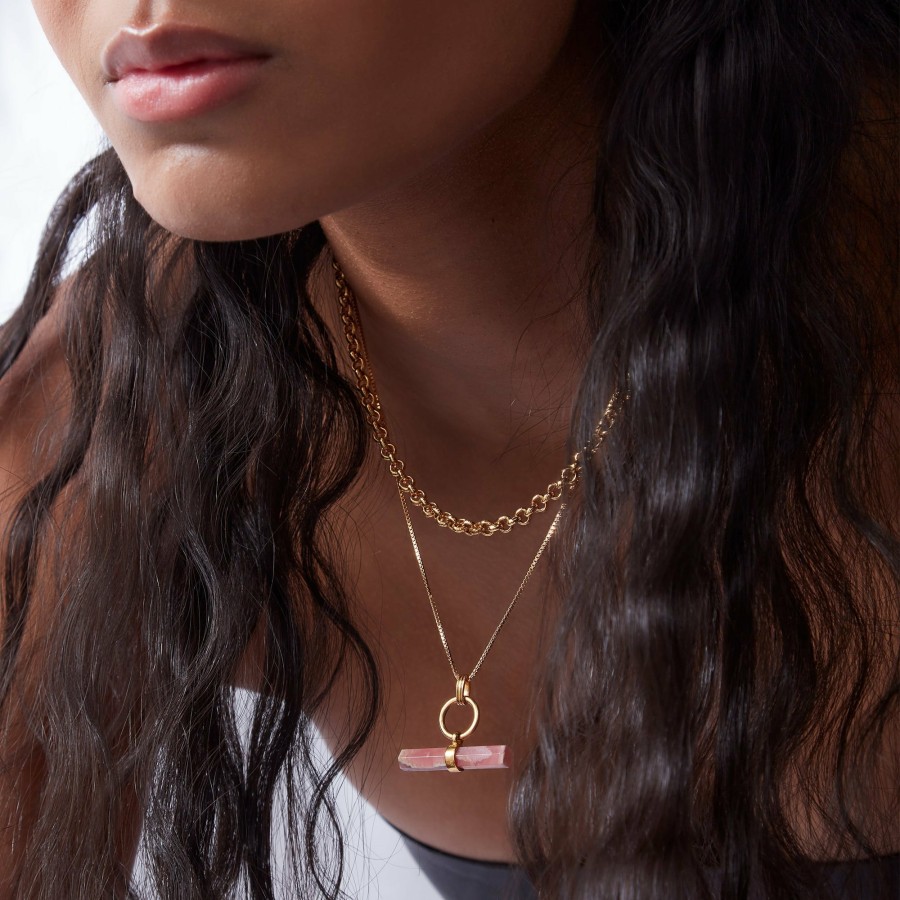 Category Vendor | Styled Rose T-Bar And Rock 'N' Rolo Chain Layered Necklace Set