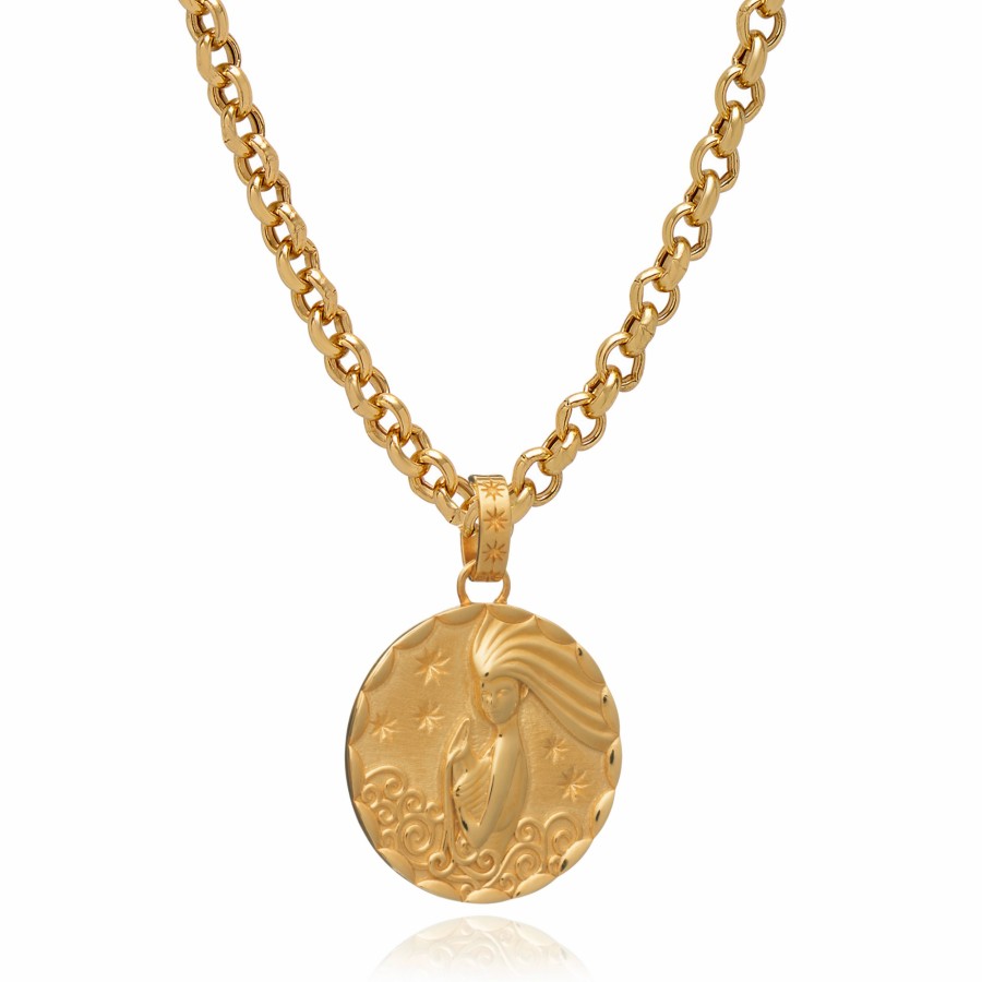 Category Vendor Zodiac Necklaces | Statement Zodiac Art Coin Necklace