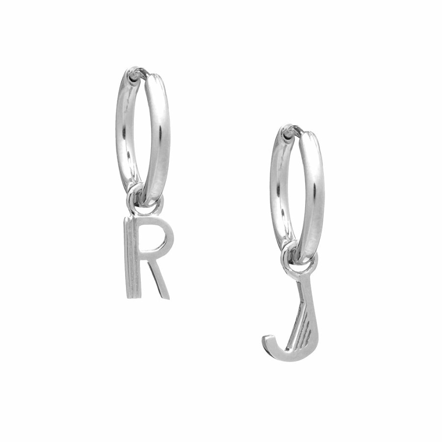 Category Vendor Hoop Earrings | Art Deco Initial Hoop Earrings