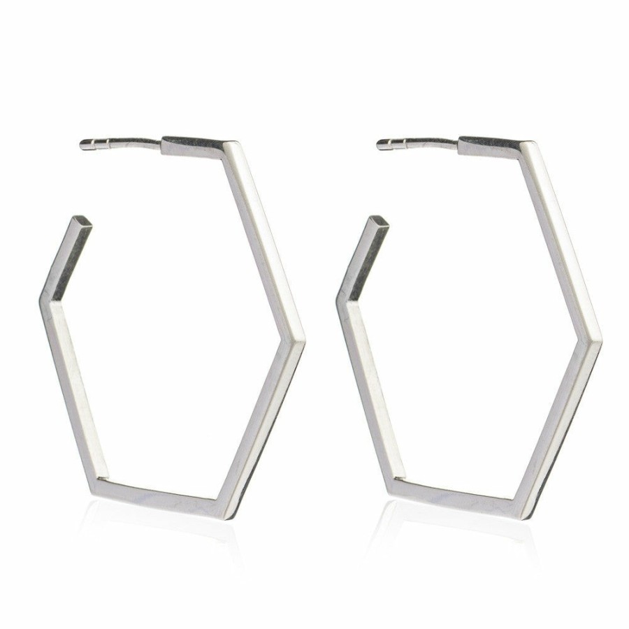 Category Vendor Statement Earrings | Large Hexagon Hoop Earrings