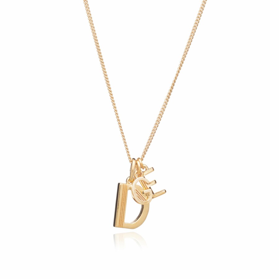 Category Vendor Initial Necklaces | Art Deco Family Initials Necklace Gold