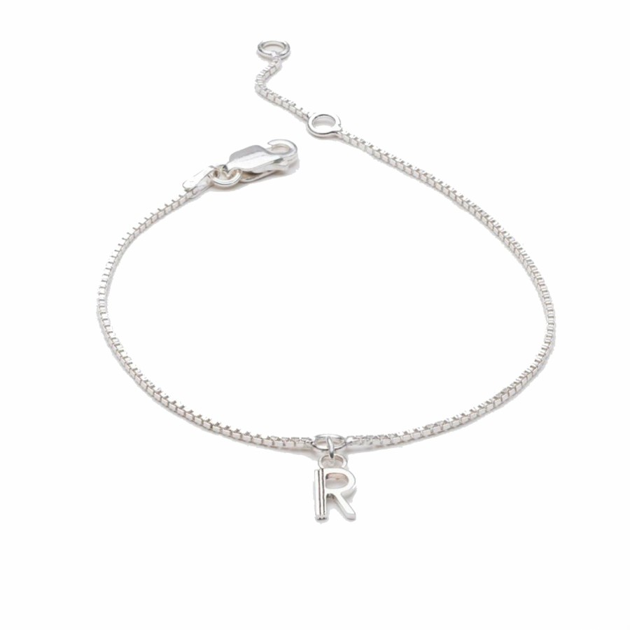 Category Vendor Chain Bracelets | Mini Initial Charm Chain Bracelet