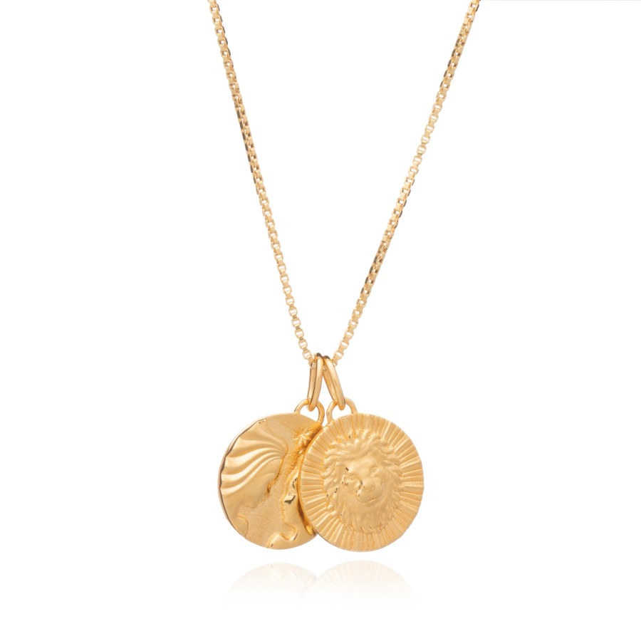 Category Vendor Zodiac Necklaces | Zodiac Art Coin Duo Necklace