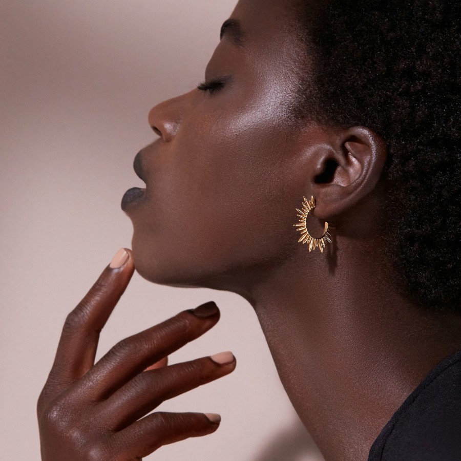 Category Vendor Statement Earrings | Electric Goddess Medium Hoop Earrings