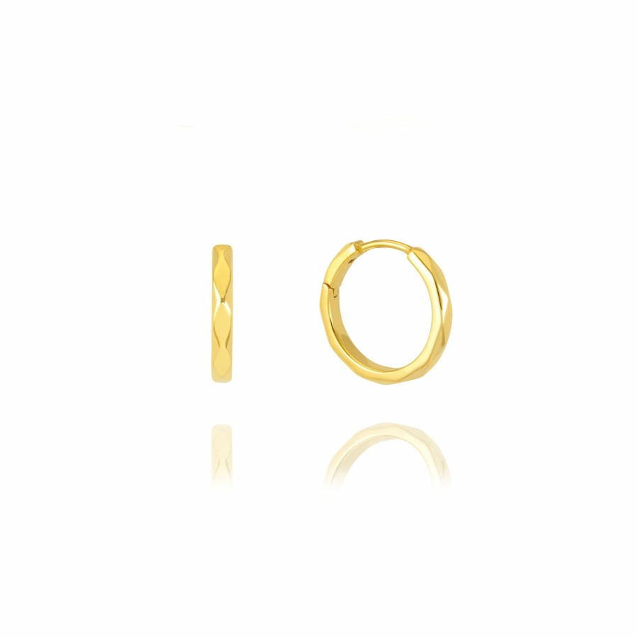 Category Vendor Hoop Earrings | Dawn O'Porter Small Faceted Disco Hoop Earrings