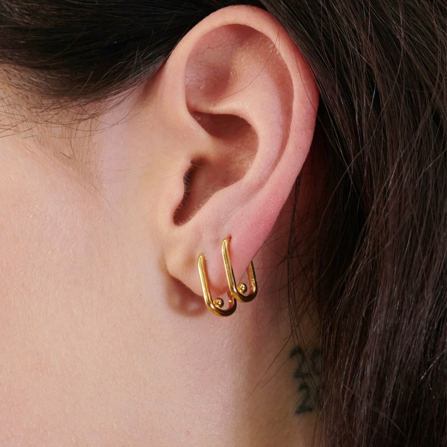 Category Vendor Statement Earrings | Stellar Hardware Huggie Hoop Earrings