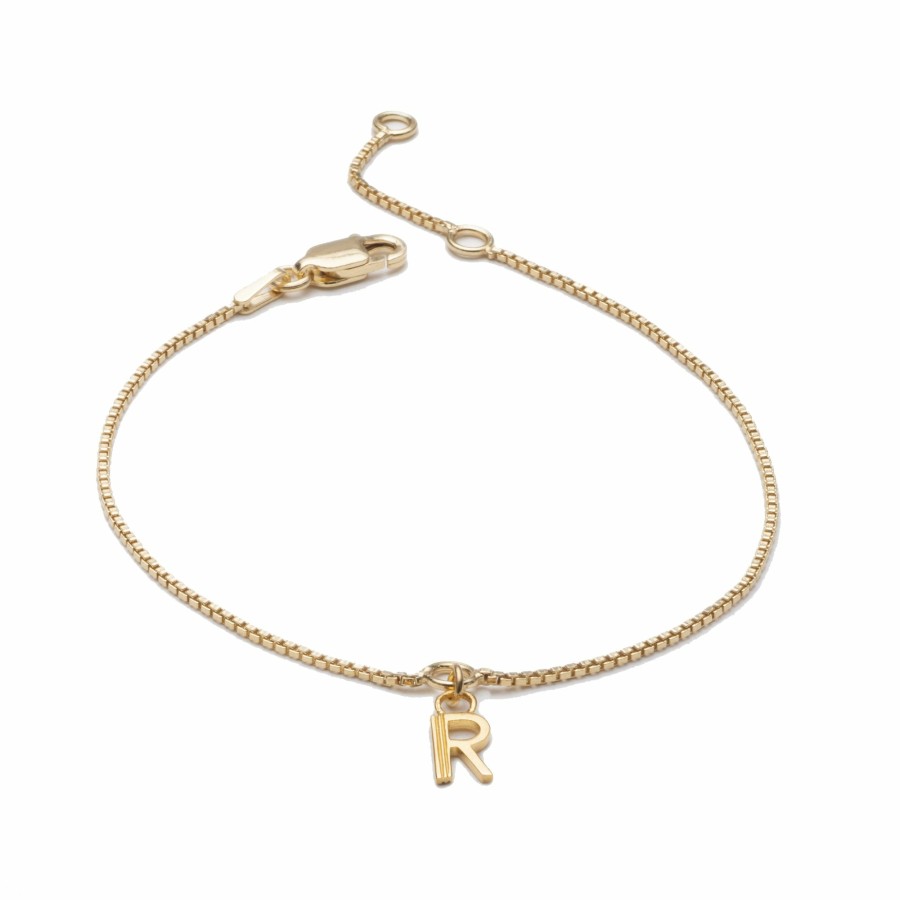 Category Vendor Chain Bracelets | Mini Initial Charm Chain Bracelet