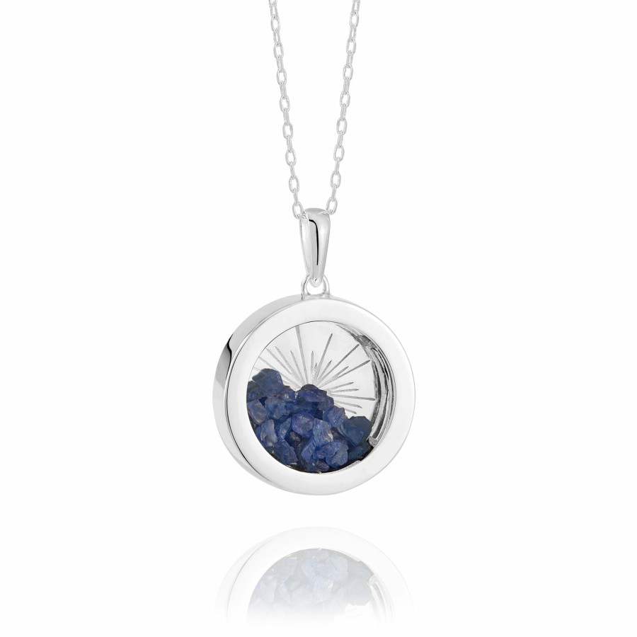 Category Vendor Birthstone Necklaces | Medium Deco Sun Birthstone Amulet Necklace