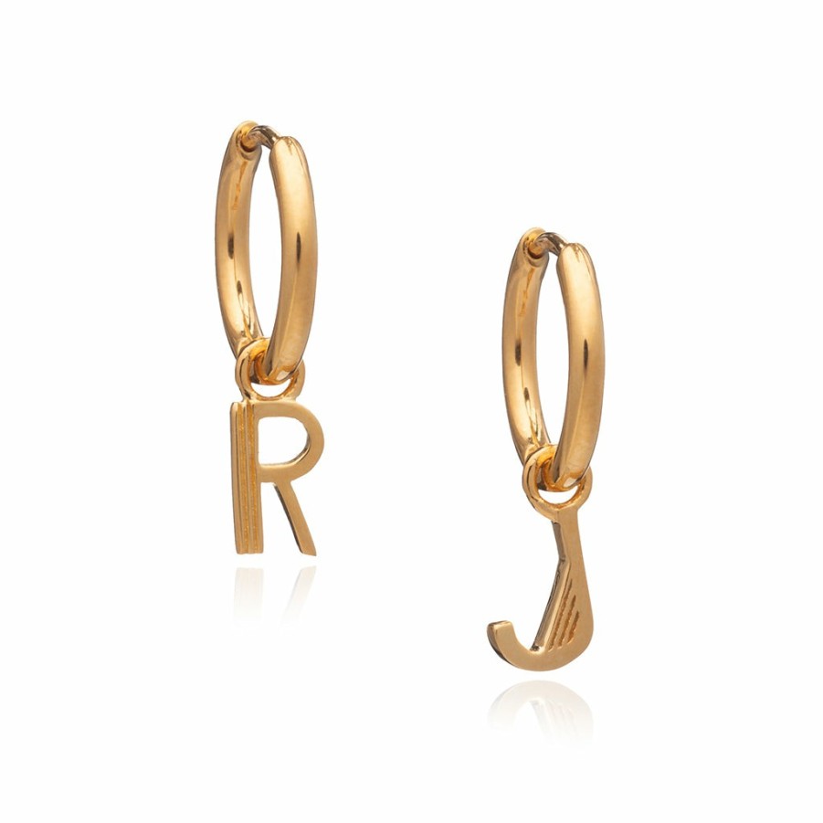 Category Vendor Hoop Earrings | Art Deco Initial Hoop Earrings