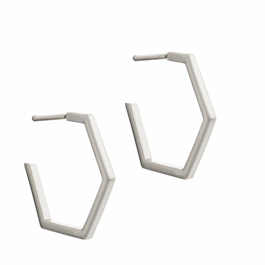 Category Vendor Hoop Earrings | Medium Hexagon Hoop Earrings